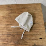 【66-90cm】ロンパース ベビー ボンネット付き 刺繍襟 - 画像 (9)