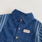 【80-120cm】セットアップ ストライプ デニム おしゃれ - 画像 (9)