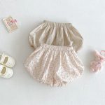 【66-100cm】セットアップ ベビー フリル襟トップス&フラワーパンツ - 画像 (7)