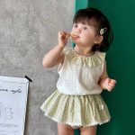 【73-100cm】セットアップ ベビー ナチュラル 小花柄 ノースリーブ - 画像 (7)