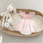 【66-90cm】ロンパース ベビー チュール スカート付き フリル袖 - 画像 (7)