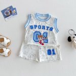 【73-120cm】セットアップ カートゥーン ノースリープ キャミ2点セット - 画像 (12)