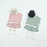 【66-120cm】セットアップ ベビー 韓国風 ワッフルロゴ 5色選べる - 画像 (7)