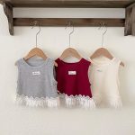 【90-130cm】トップス 女の子 レース フリル付き - 画像 (2)