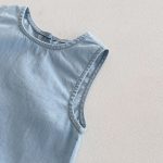 【80-130cm】セットアップ キッズ服 ノースリーブ デニム - 画像 (16)