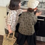 【80-140cm】半袖シャツ フラワー プリント レトロ - 画像 (11)