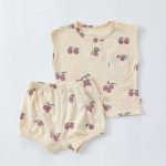 【73-100cm】セットアップ ベビー 北欧風 フルーツ プリント コットン - 画像 (7)