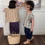 【80-140cm】トップス キッズ服 チェック柄 ノースリーブ - 画像 (13)