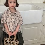 【80-140cm】半袖シャツ フラワー プリント レトロ - 画像 (12)