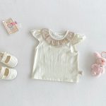 【66-100cm】セットアップ ベビー フリル襟トップス&フラワーパンツ - 画像 (11)