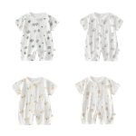 【59-90cm】ロンパース ベビー 小花柄 綿 カバーオール - 画像 (4)