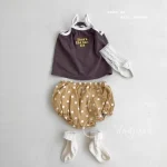 【66-100cm】セットアップ ベビー 韓国風 キャミ 英字&ドット - 画像 (12)
