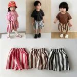 【73-120cm】ショートパンツ ベビー ストライプ パンツ - 画像 (2)