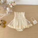 【66-90cm】ロンパース ベビー ローズ フリル かわいい - 画像 (5)