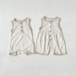 【66-90cm】ロンパース ベビー 韓国風 カラー切り替え オールインワン - 画像 (22)