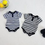 【66-90cm】ロンパース ベビー 爽やか ボーダー - 画像 (2)