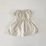 【73-100cm】ワンピース ベビー パフスリーブ ドット - 画像 (3)