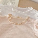 【66-90cm】ロンパース ベビー ワッフル レース フリル - 画像 (16)