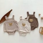 【66-90cm】サロペロンパース ベビー クマ ポケット ワッフル - 画像 (9)