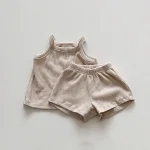 【73-100cm】セットアップ ベビー 韓国風 キャミワッフル - 画像 (7)
