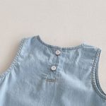 【80-130cm】セットアップ キッズ服 ノースリーブ デニム - 画像 (17)