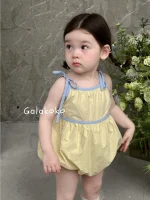 【66-100cm】ロンパース ベビー 韓国風 肩リボン - 画像 (18)