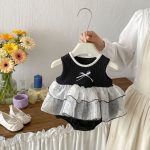 【66-90cm】ロンパース ベビー 蝶結び メッシュ スウィート - 画像 (5)