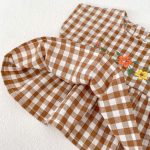 【66-100cm】セットアップ ベビー チェック 刺繍 フラワー - 画像 (20)
