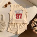 【80-130cm】セットアップ キッズ服 スポーツ ウェアベスト&ショートパン2点セット - 画像 (9)