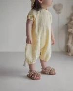 【66-90cm】ロンパース ベビー シンプル リネン オールインワン - 画像 (12)