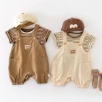 【73-100cm】サロペット カジュアル 合わせやすい ボトムス - 画像 (2)