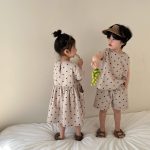 【80-130cm】セットアップorワンピース ノースリーブ ドット - 画像 (6)
