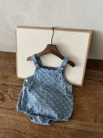 【66-90cm】ロンパース ベビー リボン 刺繍 サロペット - 画像 (15)