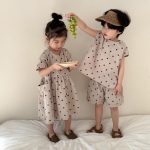 【80-130cm】セットアップorワンピース ノースリーブ ドット - 画像 (4)