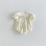 【66-130cm】ロンパースorワンピース ベビー 姉妹服 クリーム ダブル蝶結び - 画像 (4)