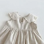 【80-120cm】ワンピース 女の子 レース襟 ノースリープ - 画像 (10)