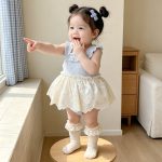 【66-90cm】ロンパース ベビー ブルー フリル 可愛い - 画像 (9)