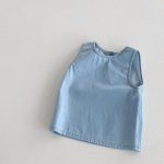【80-130cm】セットアップ キッズ服 ノースリーブ デニム - 画像 (10)