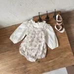 【66-90cm】ロンパース ベビー 小花柄 サロペット - 画像 (5)