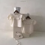 【66-90cm】ロンパースorトップス ベビー 韓国風 フリル襟 - 画像 (4)