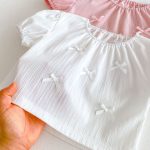 【80-130cm】ショートパンツ 女の子 無地 蝶結び セットアップ - 画像 (14)