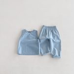 【80-130cm】セットアップ キッズ服 ノースリーブ デニム - 画像 (12)