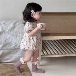 【66-90cm】ロンパース ベビー ポルカドット パフスリーブ - 画像 (8)