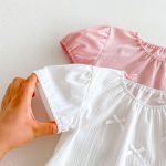 【80-130cm】ショートパンツ 女の子 無地 蝶結び セットアップ - 画像 (15)