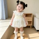 【66-90cm】ロンパース ベビー ふわふわ リボン - 画像 (7)