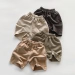 【80-130cm】五分丈パンツ ゴムウエスト スライス コットン