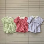 【73-120cm】セットアップ ベビー ドーパミンカラー チェック柄 - 画像 (2)