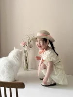 【73-100cm】セットアップ ベビー パフスリーブ スカート - 画像 (8)