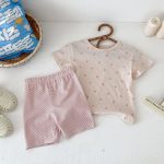 【80-130cm】セットアップ ハートTシャツ&ボーダーショーツセット カジュアル - 画像 (16)