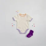 【66-90cm】ロンパース ベビー バイカラー シンプル - 画像 (10)